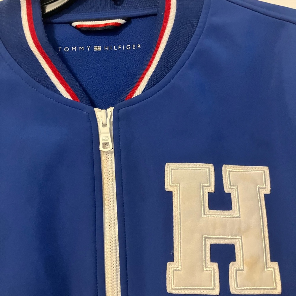 Tommy Hilfiger Men’s L Blue/White Varsity Jacket *See Photos* - Picture 3 of 4